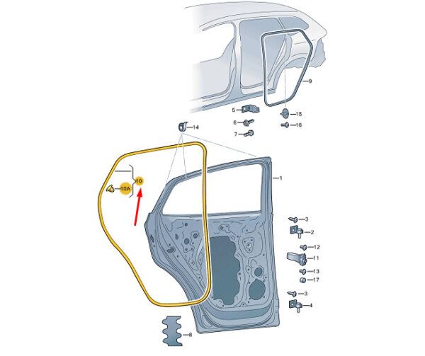 5LG8396985AP - ŠKODA ENYAQ IV door exterior seal rear right 5LG8396985AP NEW ORIGINAL