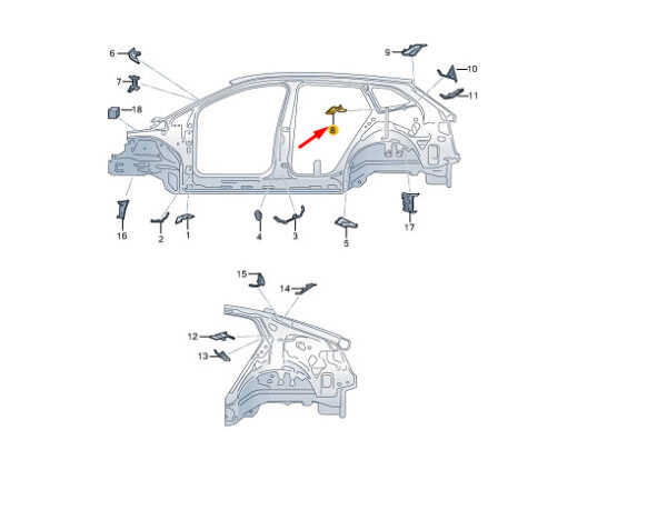 5LG864630 - ŠKODA ENYAQ IV, RIGHT OUTER C-column plate 5LG864630, NEW, ORIGINAL