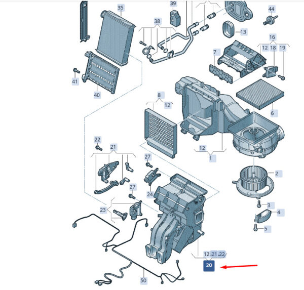 5Q1819353E - New SKODA SUPERB MK3 Air Distributor Housing LHD 5Q1819353E Genuine