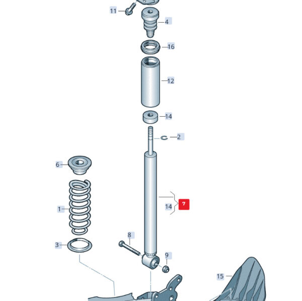 6C0513025AH - SEAT IBIZA ST 6J rear shock absorber 6C0513025AH NEW ORIGINAL