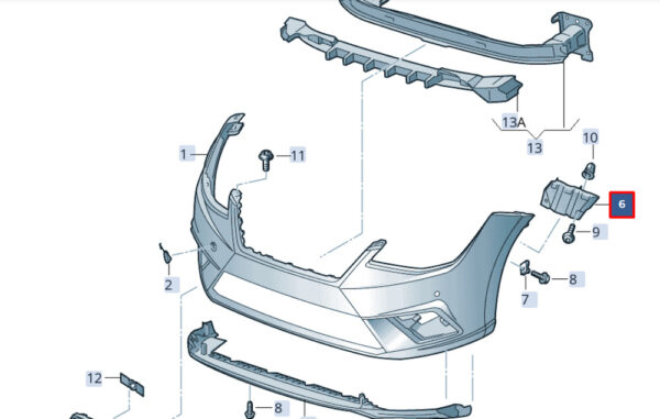 6F0807183A - NEW SEAT IBIZA VS KJ1 FRONT LEFT BUMPER 6F0807183A ORIGINAL