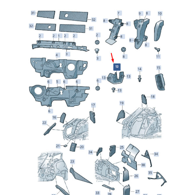 8V1863129B4PK - NEW ŠKODA SUPERB MK3 STEERING ROOM COVER 8V1863129B4PK ORIGINAL