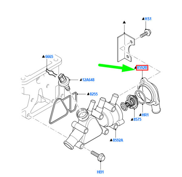 1089792 - NEW FORD KA MK1 WATER OUTLET CONNECTION XS6E-8250-AD 1089792 ORIGINAL