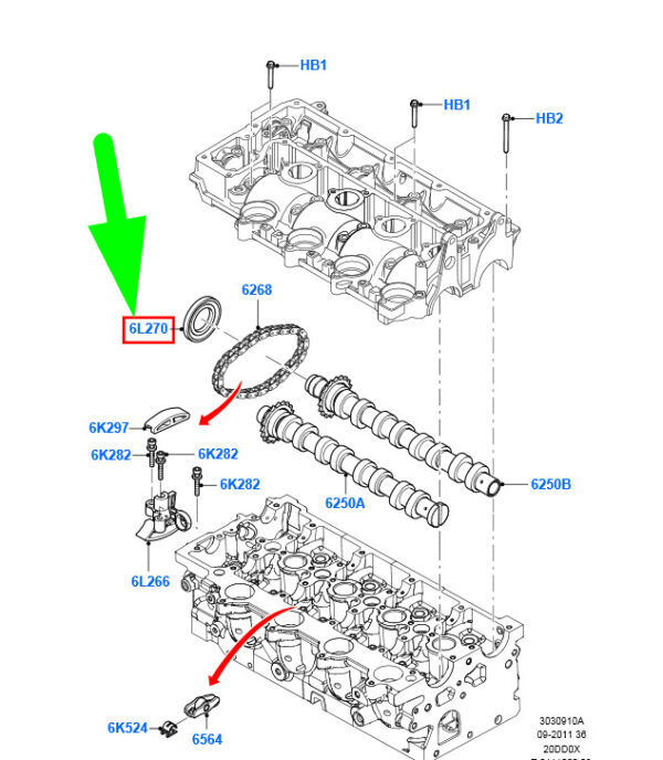 1231972 - NEW FORD C-MAX MK1 CAMSHAFT FRONT SEAL ASSY 3M5Q-6L270-BA 1231972 ORIGINAL