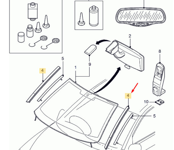 1305443 - NEW FORD MONDEO MK2 FRONT WINDSHIELD LEFT INSERT MOULDING TRIM 1305443 ORIGINAL