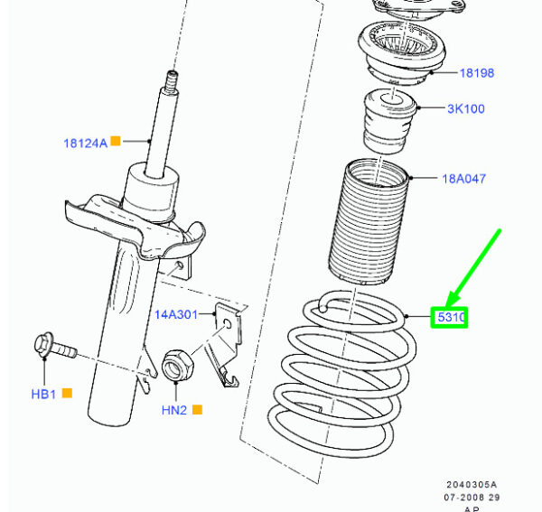 1305957 - NEW FORD C-MAX MK1 FRONT COIL SPRING 1305957 3M51-5310-SFA ORIGINAL