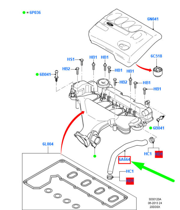 1306249 - NEW FORD FOCUS MK2 INTAKE MANIFOLD CONNECTING HOSE 1306249 3M5Q-6A664-AA NE W