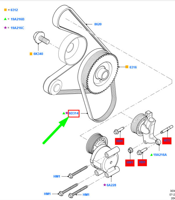1346034 - NEW FORD C-MAX MK1 DRIVE BELT KIT 3M5Q-6D314-CB 1346034 ORIGINAL