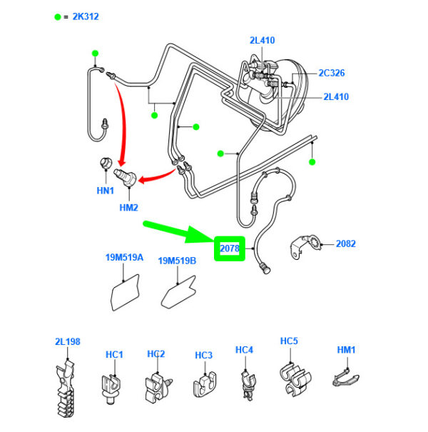 1347217 - NEW FORD FOCUS MK1 FRONT BRAKE HOSE ASSY 1347217 98AG-2078-AF ORIGINAL