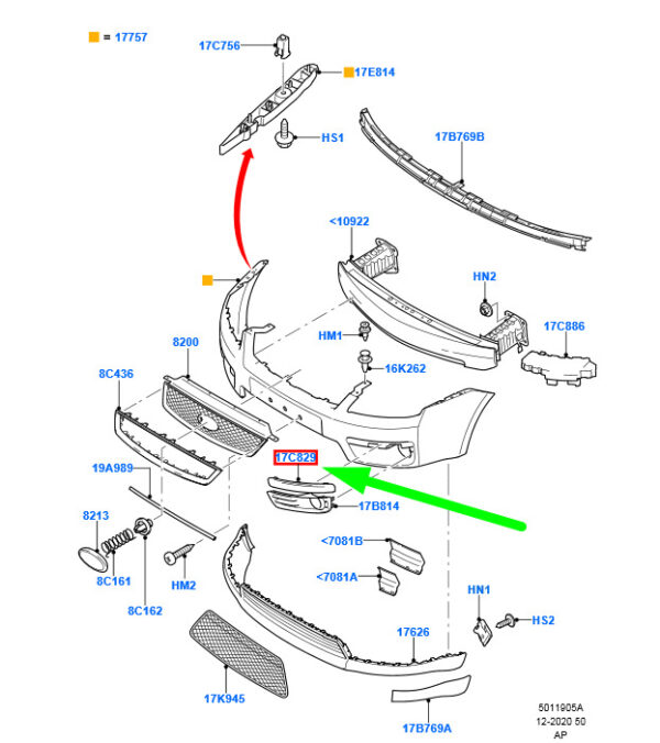 1352823 - NEW FORD FOCUS MK2 FRONT LEFT CAR BAR SHAPES 1352823 ORIGINAL