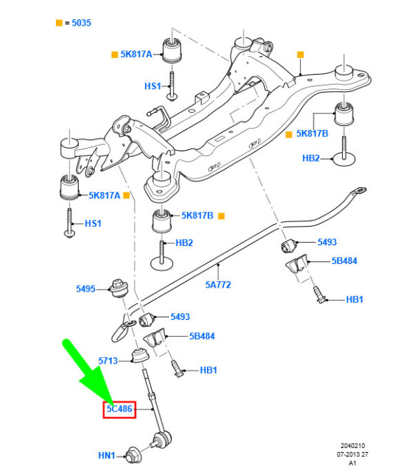 1425853 - NEW FORD GALAXY MK2 REAR STABILIZER LINK 1425853 6G91-5C486-XAB ORIGINAL
