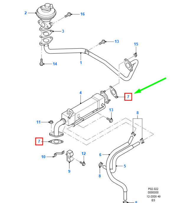 1448647 - NEW FORD RANGER MK2 EGR COOLER GASKET 1448647 6M34-9D476-AA ORIGINAL
