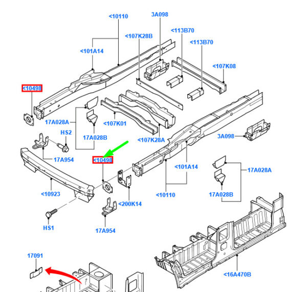 1451886 - NEW FORD TRANSIT MK3 FRONT CROSS MEMBER MOUNTING 1451886 6C11-V10498-AC ORIGINAL