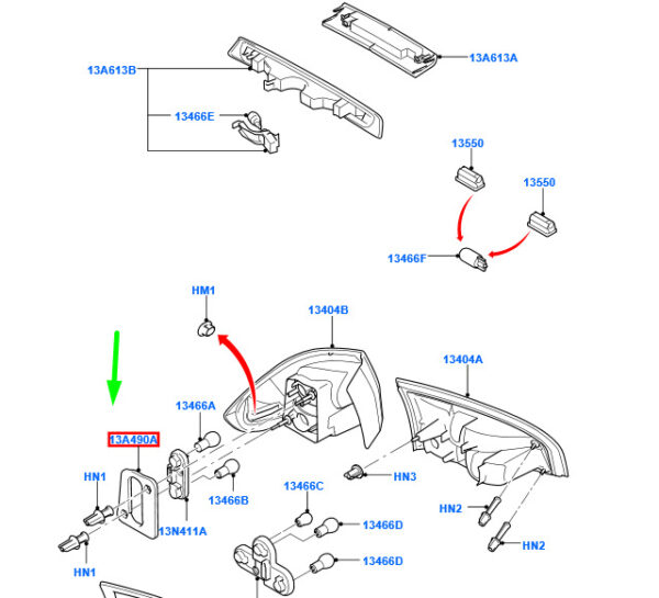 1457904 - NEW FORD GALAXY MK2 REAR RIGHT OUTSIDE LAMP SEAL 1457904 ORIGINAL