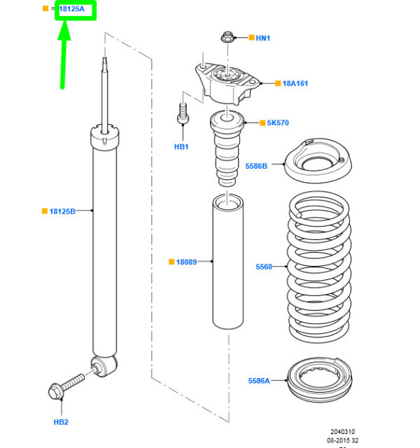 1468800 - NEW FORD C-MAX MK1 REAR SHOCK ABSORBER 1468800 3M51-18080-CAL ORIGINAL