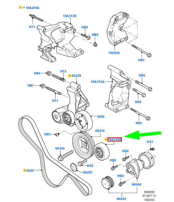1473383 - NEW FORD TRANSIT CONNECT MK1 DRIVE BELT TENSIONER PULLEY KIT 14373 ORIGINAL