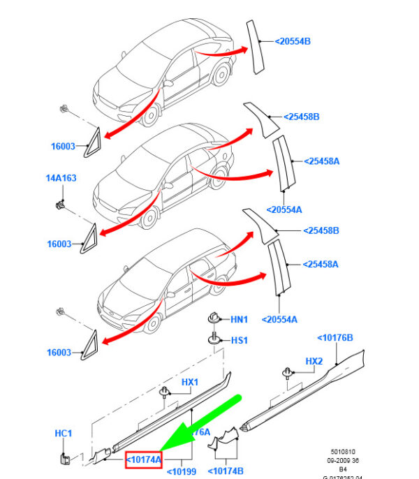 1484673 - NEW FORD FOCUS MK2 FRONT LEFT BODY ROCKER PANEL EXTENSION 1484673 ORIGINAL