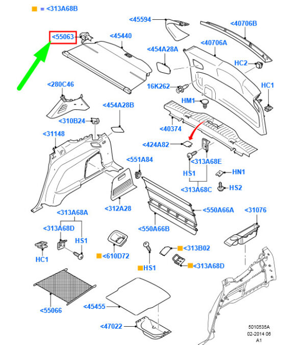 1513215 - NEU FORD GALAXY MK2 GEPÄCKABDECKUNG-ABDECKUNG SUPPORT ASSY 1513215 ORIGINAL