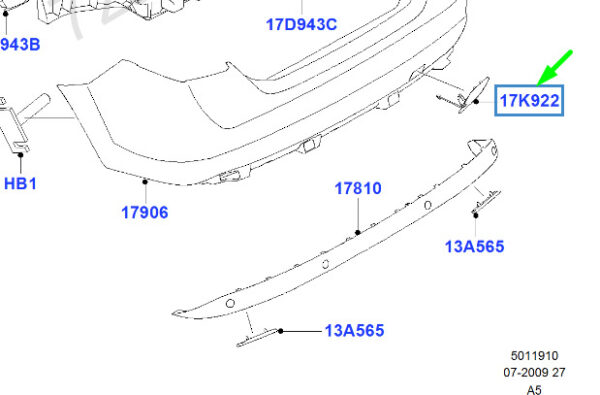 1527223 - NEW FORD FOCUS MK2 CONVERTIBLE REAR BUMPER TOW ROD - EYE 1527223 ORIGINAL