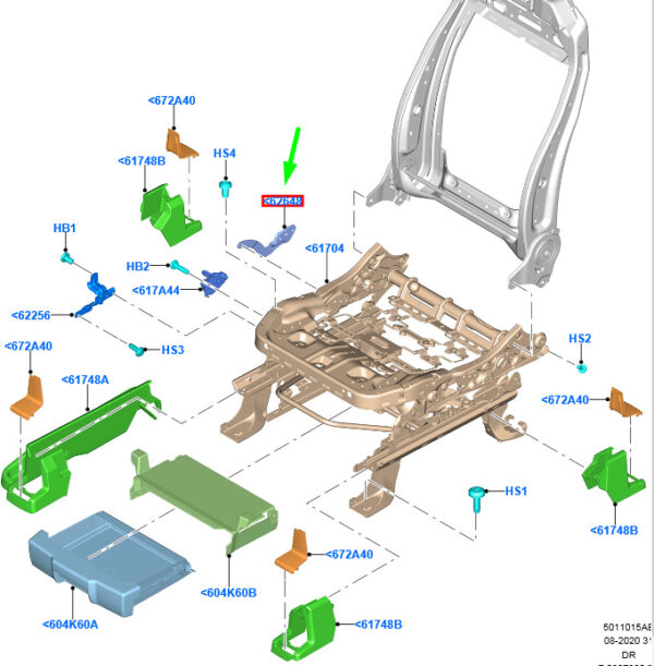 2006418 - Ford Galaxy MK3 Front Seat Base Mount Lever LHD 2006418 New Original