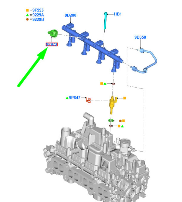 2012909 - NEW FORD KUGA C520 MK2 FUEL INJECTOR PRESSURE SENSOR 2012909 ORIGINAL
