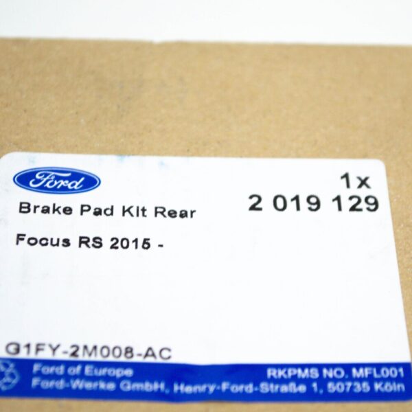 2019129 - NEW FORD FOCUS C346 MK3 REAR WHEEL BRAKE PAD SET 2019129 G1FY-2M008-AC ORIGINAL
