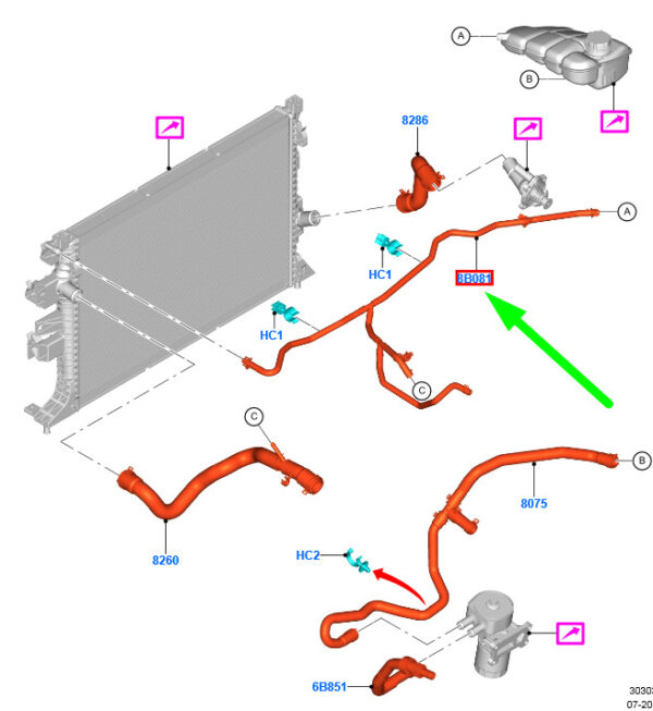 2029160 - NEW FORD FOCUS C346 MK3 COOLANT OVERFLOW HOSE G1FY-8C012-RE 2029160 ORIGINAL