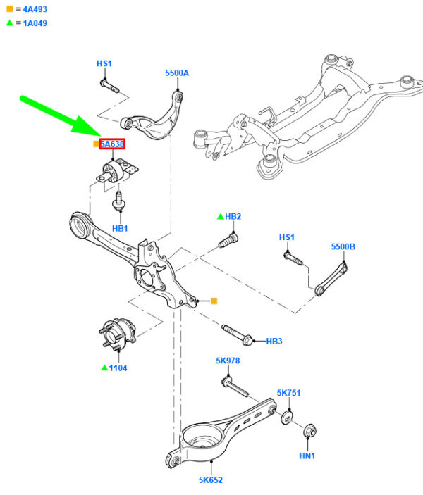 2040703 - NEW FORD MONDEO MK4 REAR RIGHT CONTROL ARM SOCKET 6G91-5K896-BA 2040703