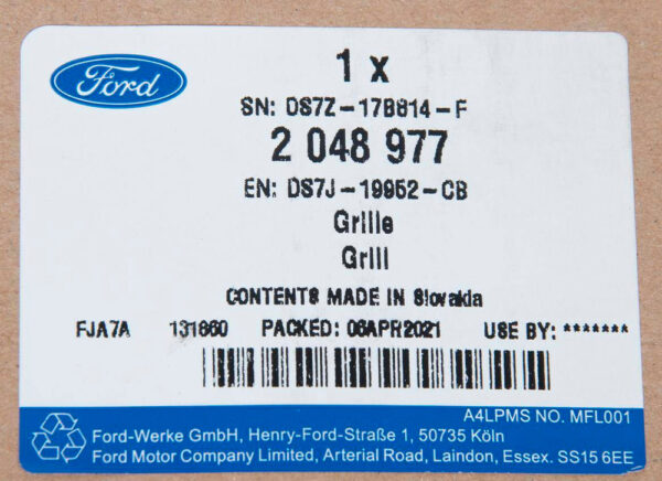 2048977 - NEW FORD MONDEO MK5 FRONT BUMPER RIGHT GRILLE 2048977 DS7J-19952-CB ORIGINAL