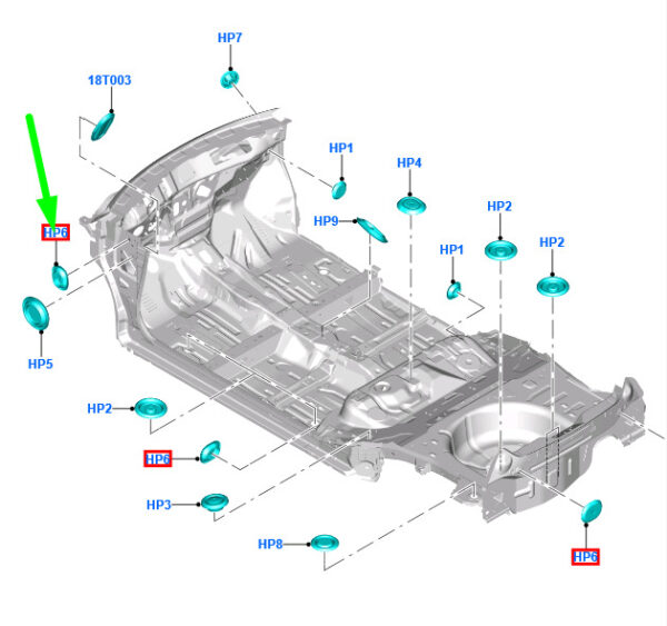 2088015 - NEW FORD FIESTA MK7 FLOOR TRAY PLUGS 2088015 W718-S300 ORIGINAL
