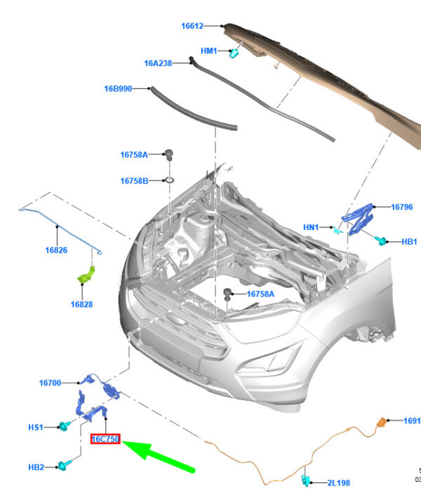 2141269 - NEW FORD ECOSPORT MK2 FRONT HOOD LATCH MOUNT 2141269 GN15-A16C750-BB