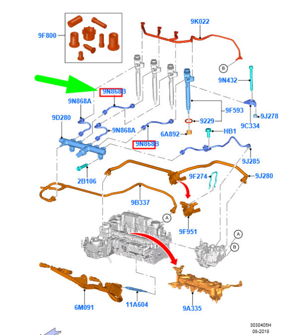2500245 - NEW FORD GALAXY MK3 CD390 INJECTION LINE 2500245 DS7Q-9N868-DC ORIGINAL