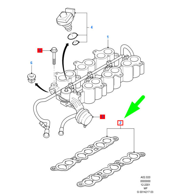 3902545 - NEW FORD MONDEO MK3 INTAKE MANIFOLD UNDER GASKET LOWER 3902545 ORIGINAL