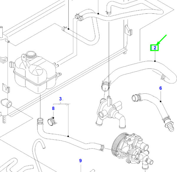 4042235 - NEW FORD TRANSIT MK3 RADIATOR COOLING SYSTEM UPPER HOSE 4042235 ORIGINAL
