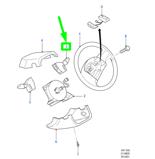 4053328 - NEW FORD TRANSIT MK3 STEERING WHEEL WASHER AND WIPER SWITCH ASSY 4053328