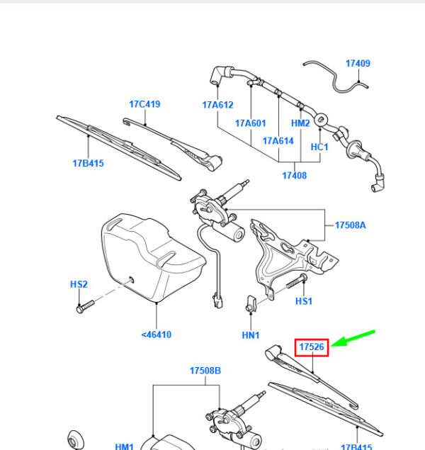 4095086 - NEW FORD TRANSIT MK3 REAR WINDOW WIPER ARM 1C15-17406-AA 4095086 ORIGINAL