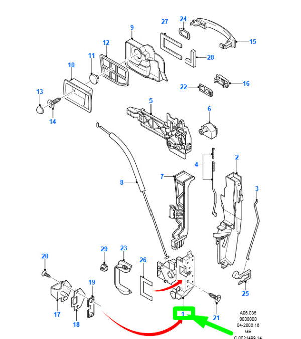4109785 - Ford Mondeo MK3 Front Right Door Lock LHD 4109785 1S7A-F21812-KA NEW ORIGINAL