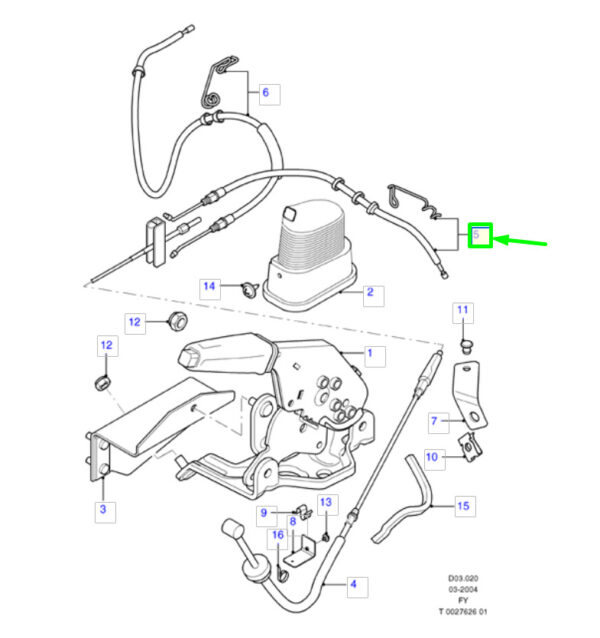 4331041 - NEW FORD TRANSIT MK3 RIGHT PARKING HAND BRAKE CABLE 4331041 ORIGINAL