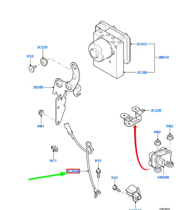 4376243 - NEW FORD TRANSIT CONNECT MK1 FRONT WHEEL ABS SPEED BRAKE SENSOR 4376243 ORIGINAL