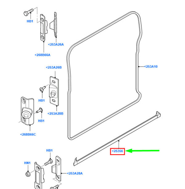 4489640 - NEW FORD TRANSIT MK3 SLIDING SIDE LOAD DOOR LOWER WEATHERSTRIP 4489640 ORIGINAL