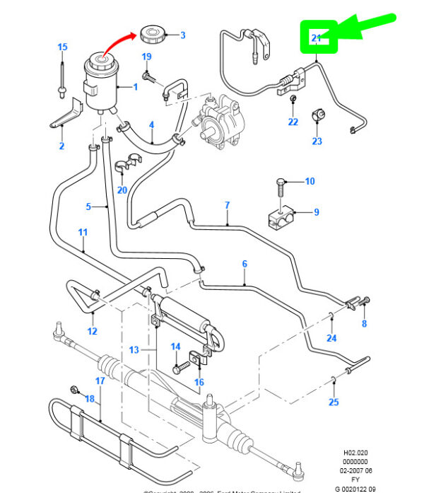4534742 - NEW FORD TRANSIT MK3 PUMP TO STEERING GEAR SUPPLY HOSE ASSY LHD 4534742 ORIGINAL