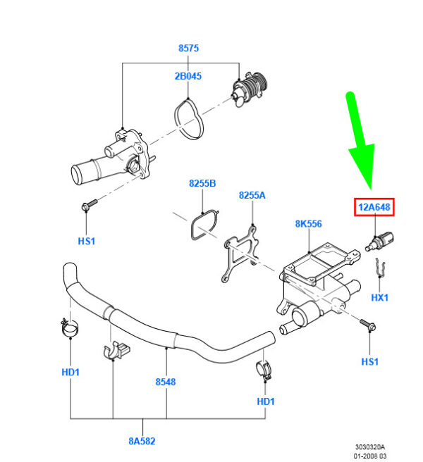 5072891 - NEW FORD FIESTA WS MK5 ENGINE COOLING TEMPERATURE SENSOR 5072891 ORIGINAL