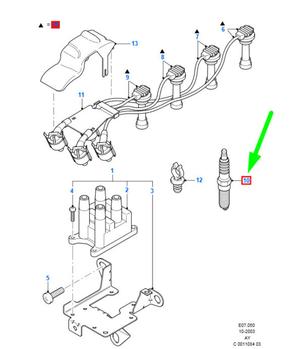 5086351 - NEW FORD FOCUS MK1 SPARK PLUG 2M5V-12405-CB 5086351 ORIGINAL