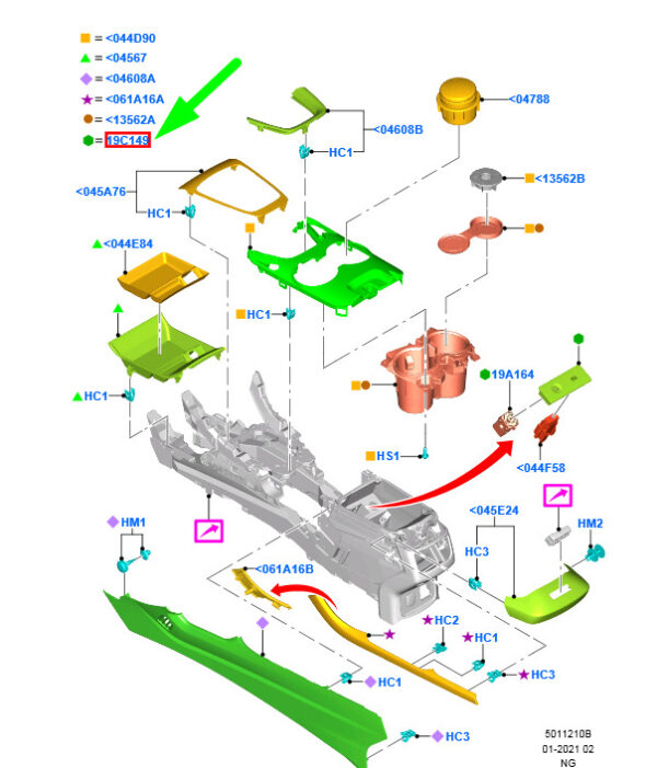 5177560 - NEW FORD MONDEO MK5 MID AUDIO FRAME BT4T-045P40-AD 5177560 GENUINE