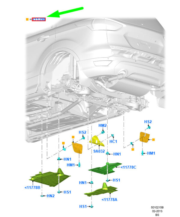 5199128 - NEW FORD KUGA C520 MK2 RIGHT SIDE DEFLECTOR 5199128 CJ54-A104C20-AB ORIGINAL