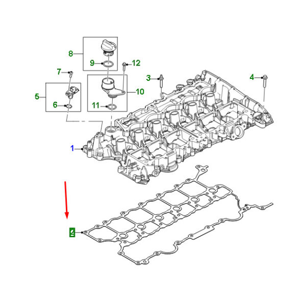 AJ814152 - JAGUAR F-PACE X761 camshaft lid gasket AJ814152 NEW ORIGINAL