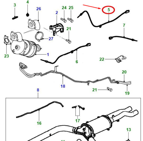C2C36030 - JAGUAR XF X250 Exhaust Gas Temperature Sensor C2C36030 NEW GENUINE