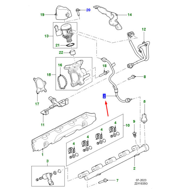 C2D22844 - JAGUAR F-PACE X761 Fuel Supply Line C2D54309 NEW ORIGINAL