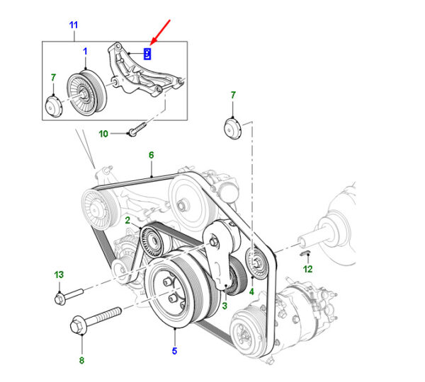 C2D56038 - JAGUAR F-PACE X761 Clamping Roller Mounting Mount C2D56038, New Original