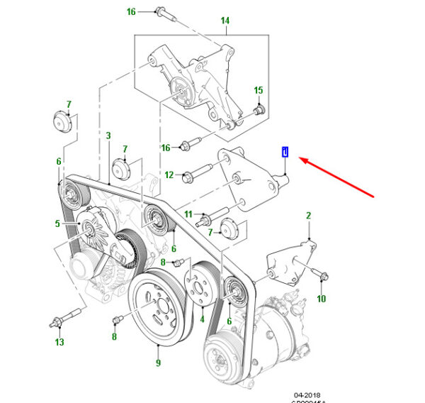 C2D58025 - JAGUAR F-PACE X761 Medium Top Clamping Roller Mount C2D58025 NEW ORIGINAL